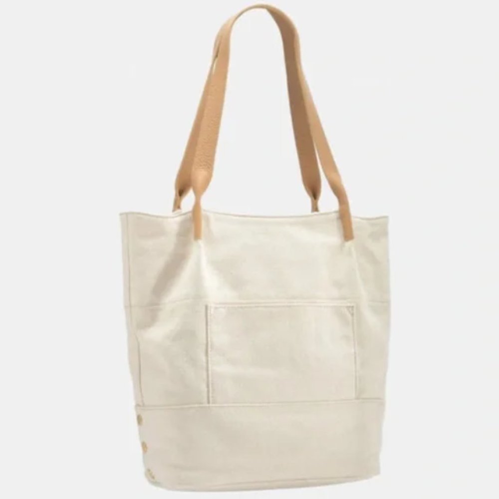 Hammitt Venice Beach Tote Cream Canvas with Leather handles